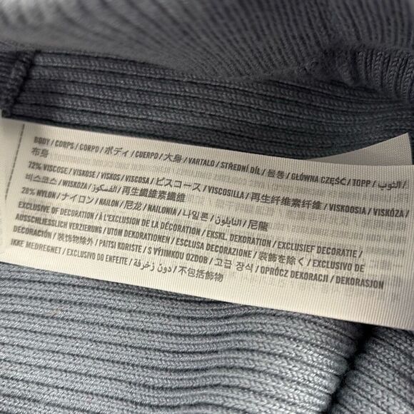 Abercrombie & Fitch Kick Flare Bellbottom Pull-on Ribbed Knit Pants Blue M - Picture 6 of 9